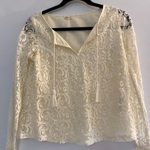 Hollister cream lace top